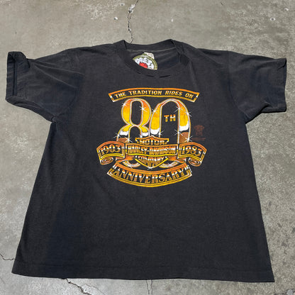 Vintage 80s 3D Emblem Harley 80th Anniversary Tee