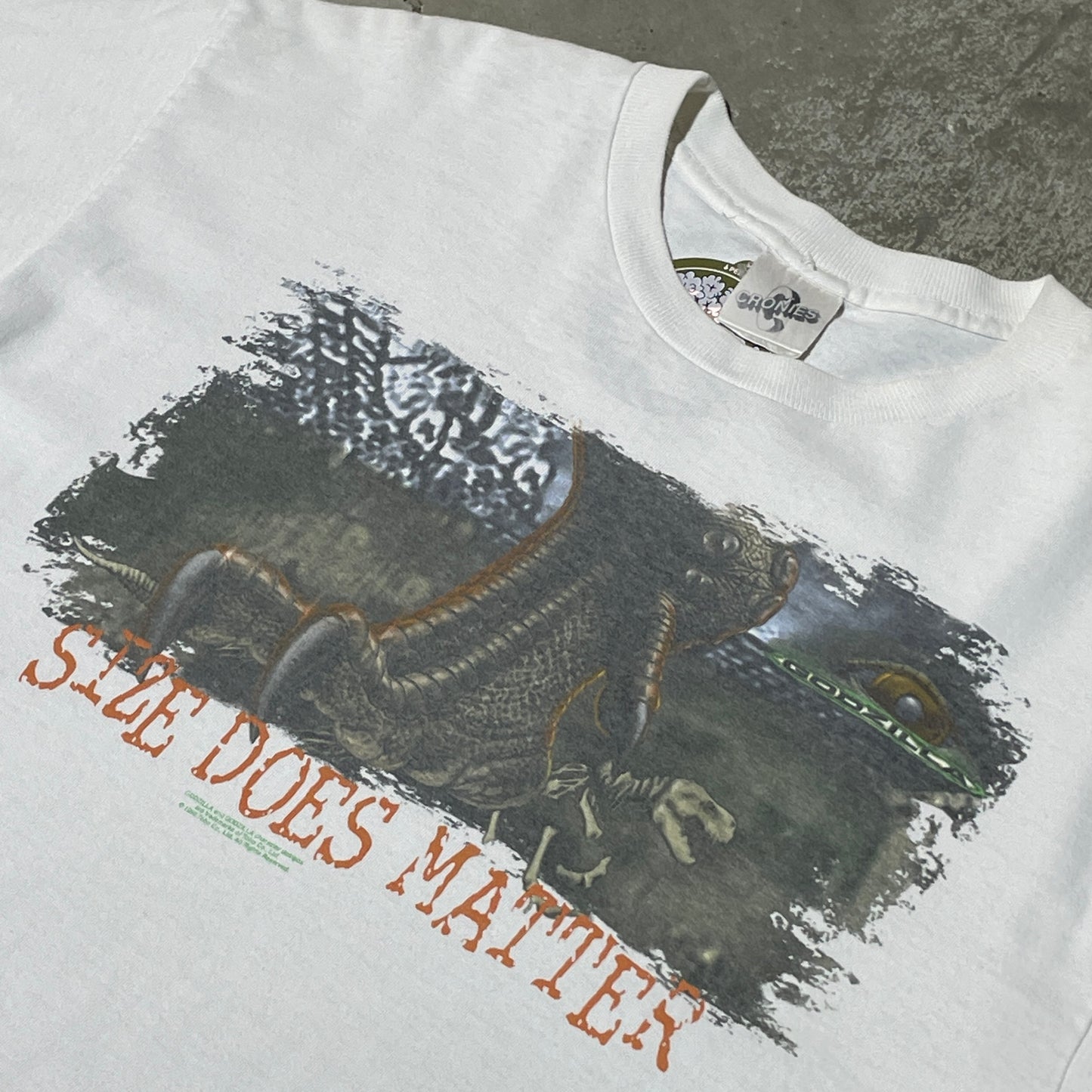 Vintage 90s Godzilla Size Does Matter Tee