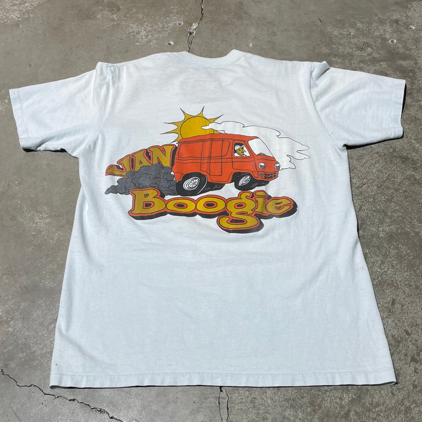 Vintage 70s Van Boogie Over Pocket Print Tee