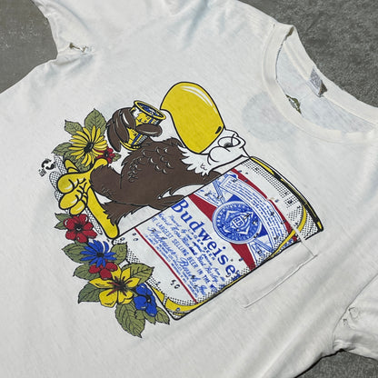 Vintage 70s Budweiser Over Pocket Print Tee