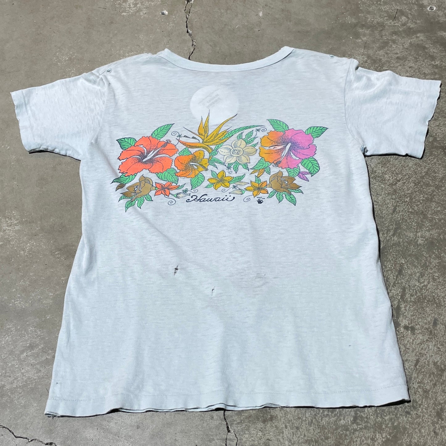 Vintage 70s Stedman Hawaii Thrashed Tee