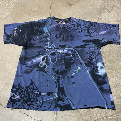 Vintage 90s Ozzy Blue All Over Print Tee