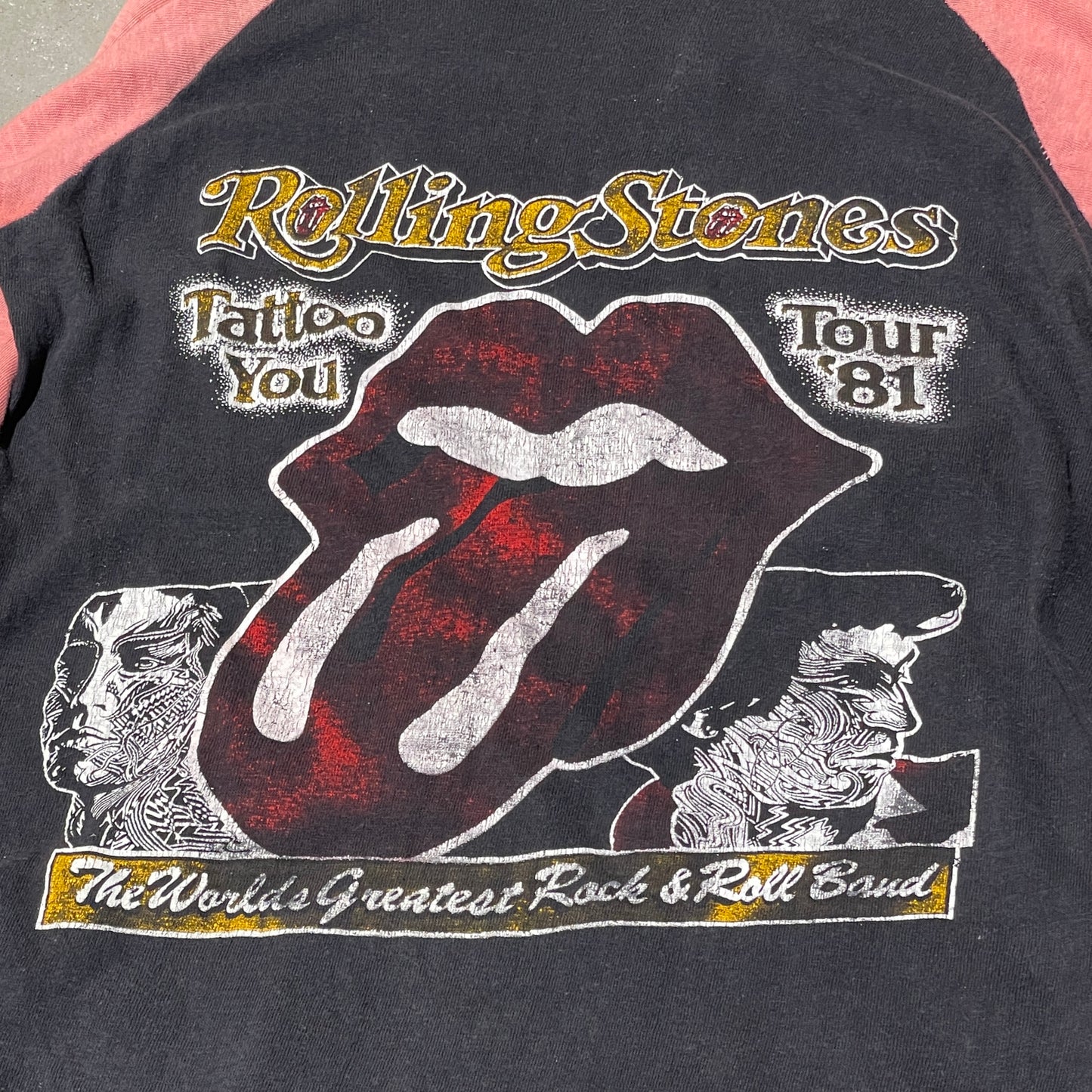 Vintage 80s Rolling Stones Tattoo Your Parking Lot Bootleg 3/4 sleeve