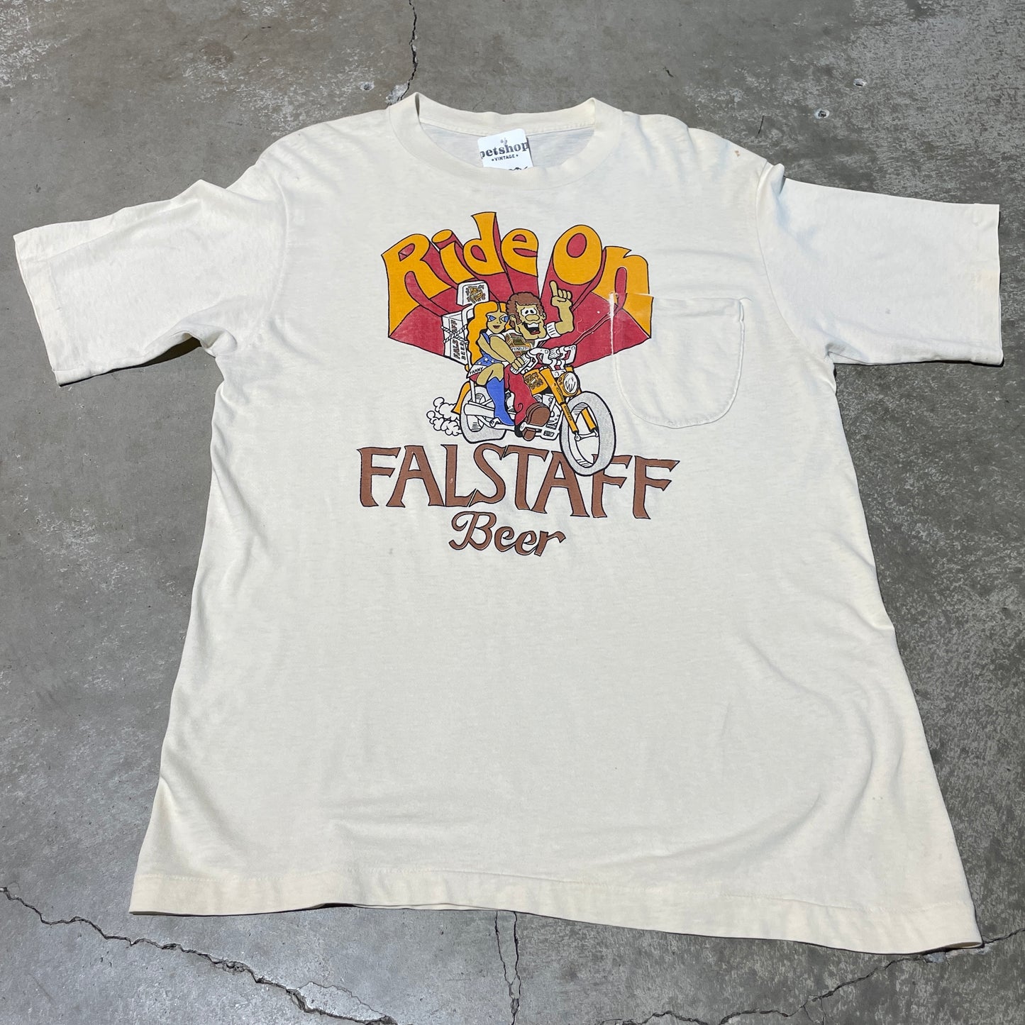 Vintage 70s Over Pocket Falstaff Tee