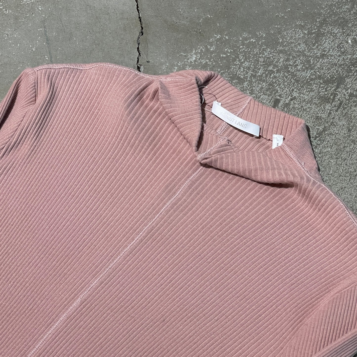 Helmut Lang Pink Ribbed Longsleeve