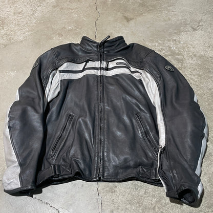 Leather Motorcycle Jacket with Pads