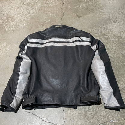 Leather Motorcycle Jacket with Pads