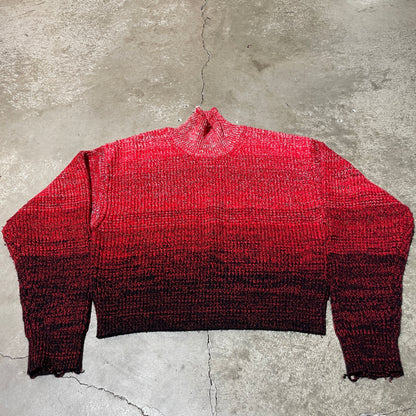 Helmut Lang Oversized Red Gradient Sweater