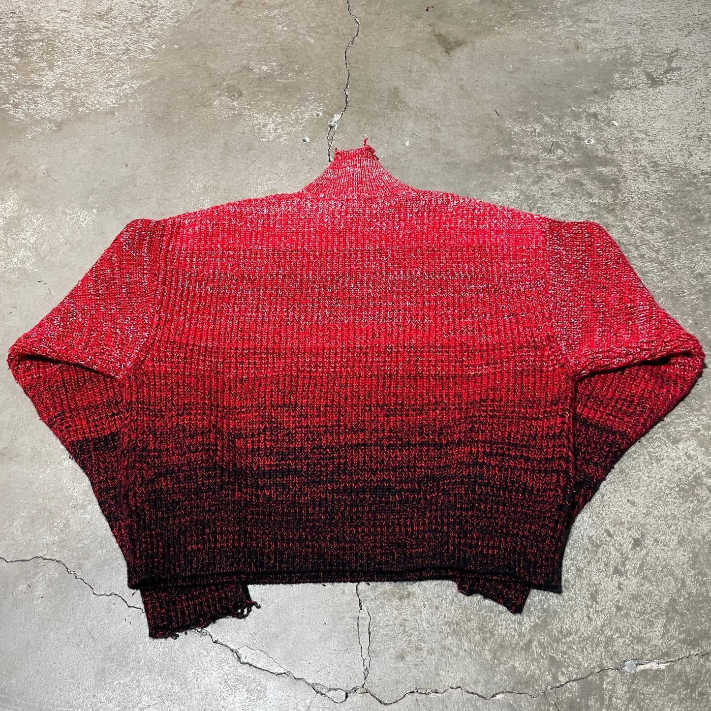 Helmut Lang Oversized Red Gradient Sweater