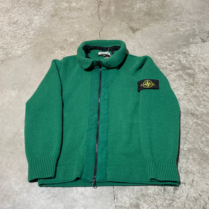 Vintage 90s Stone Island Removable Hood Green Knit