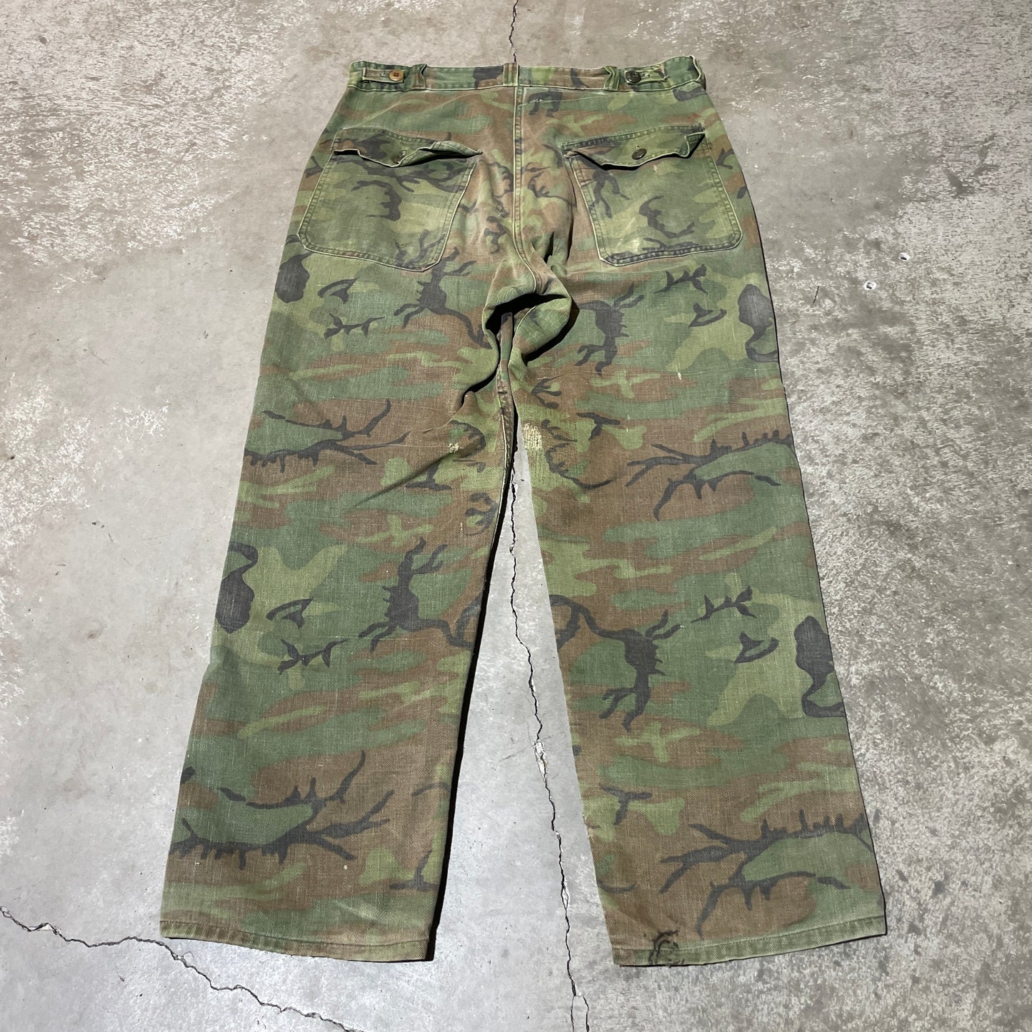 70s Vintage Camo OG107 Repaired Pants