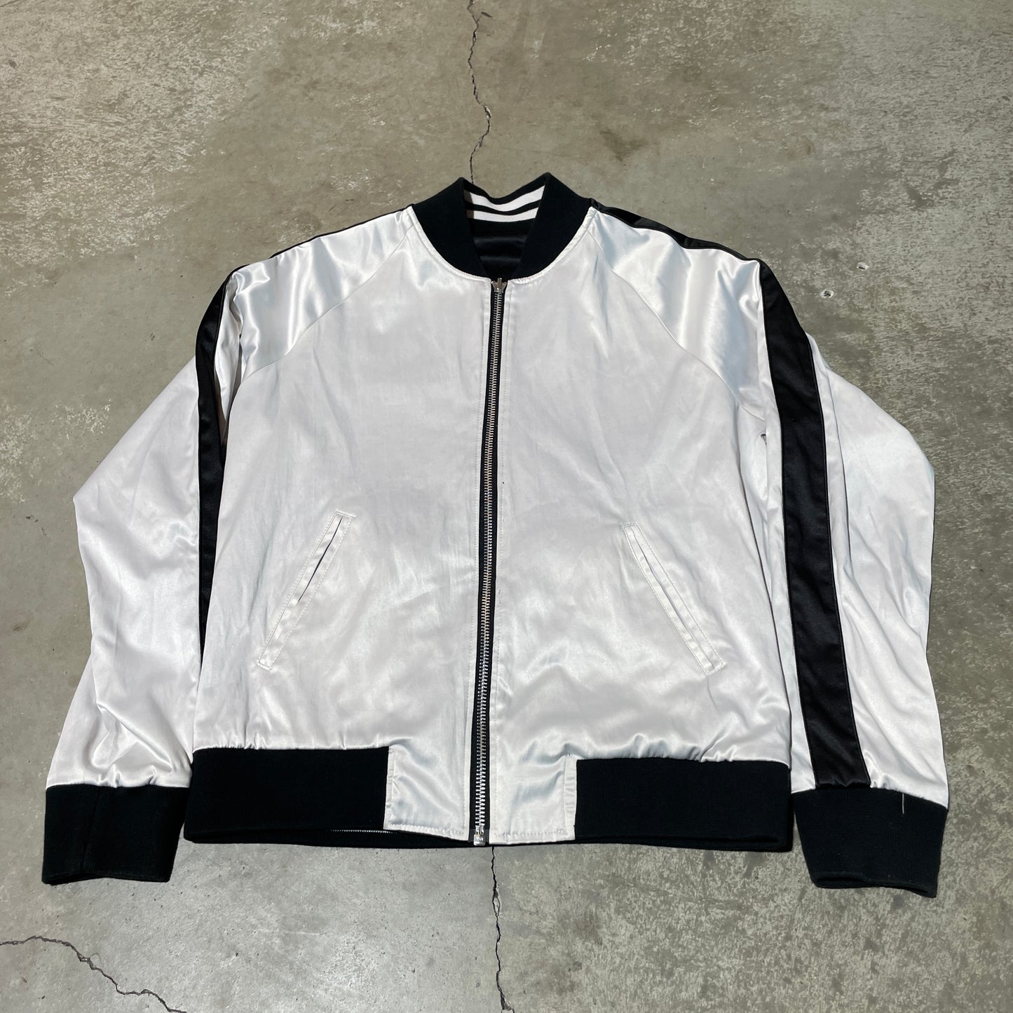 Adyn Black and White Satin Reversible Jacket