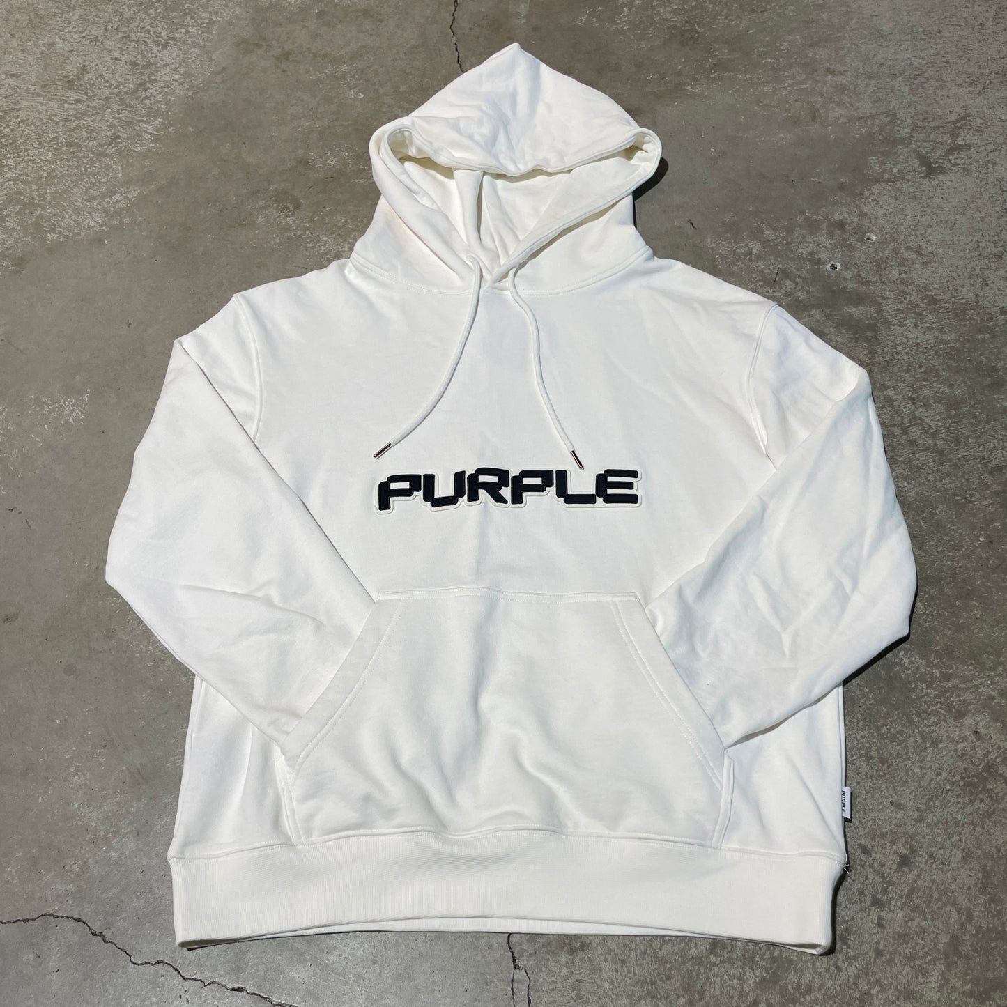 Purple Brand White Pixel Logo Hoodie