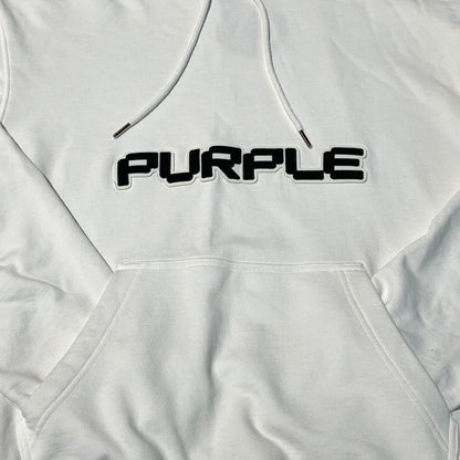 Purple Brand White Pixel Logo Hoodie