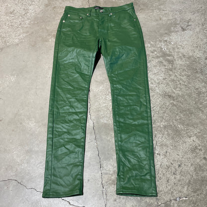 Purple Brand Green Waxed Skinny Jeans