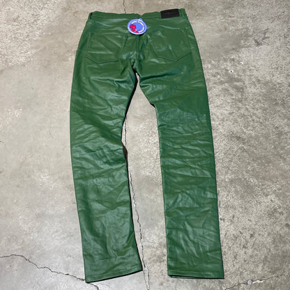 Purple Brand Green Waxed Skinny Jeans