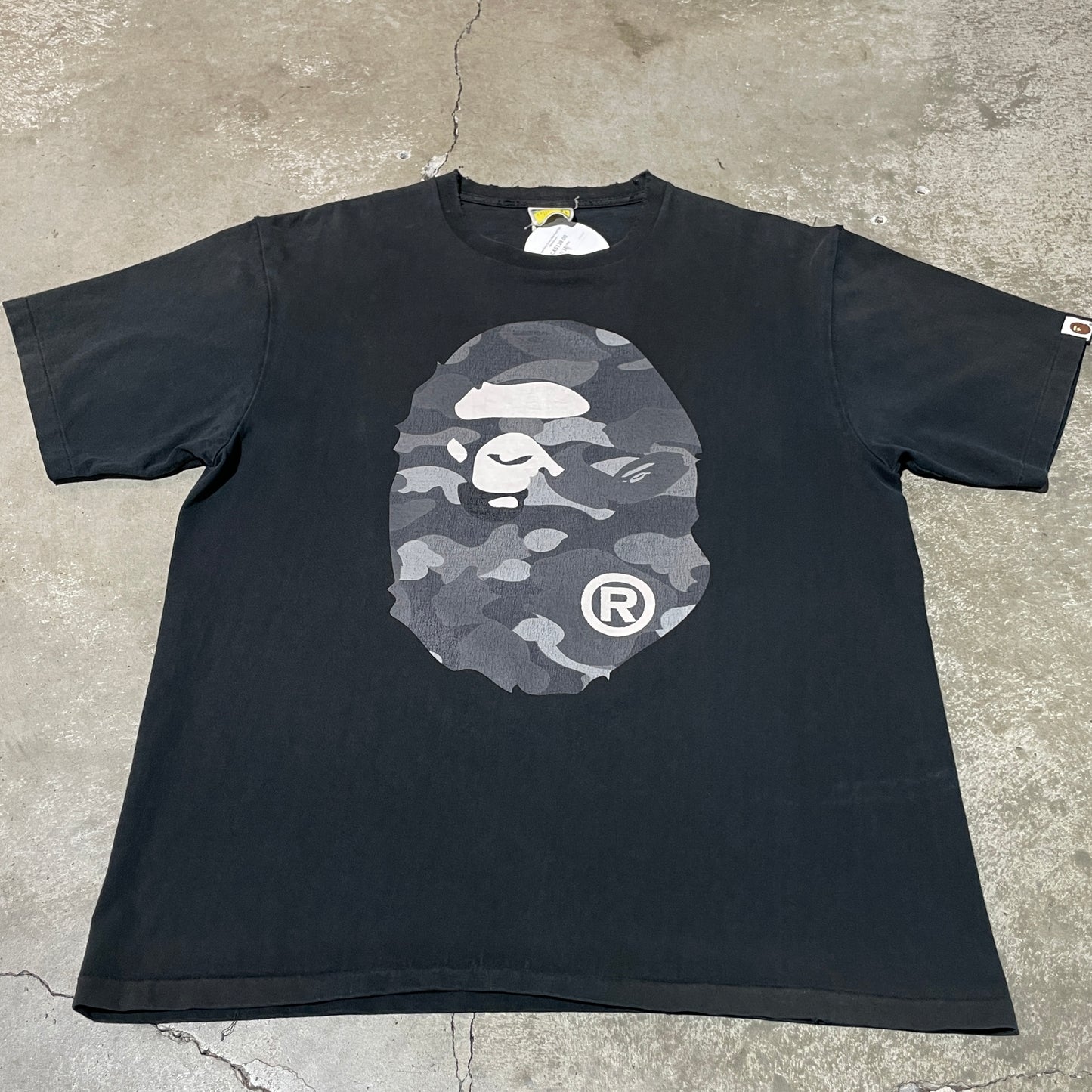 Bape Grey Camo Ape Head Tee