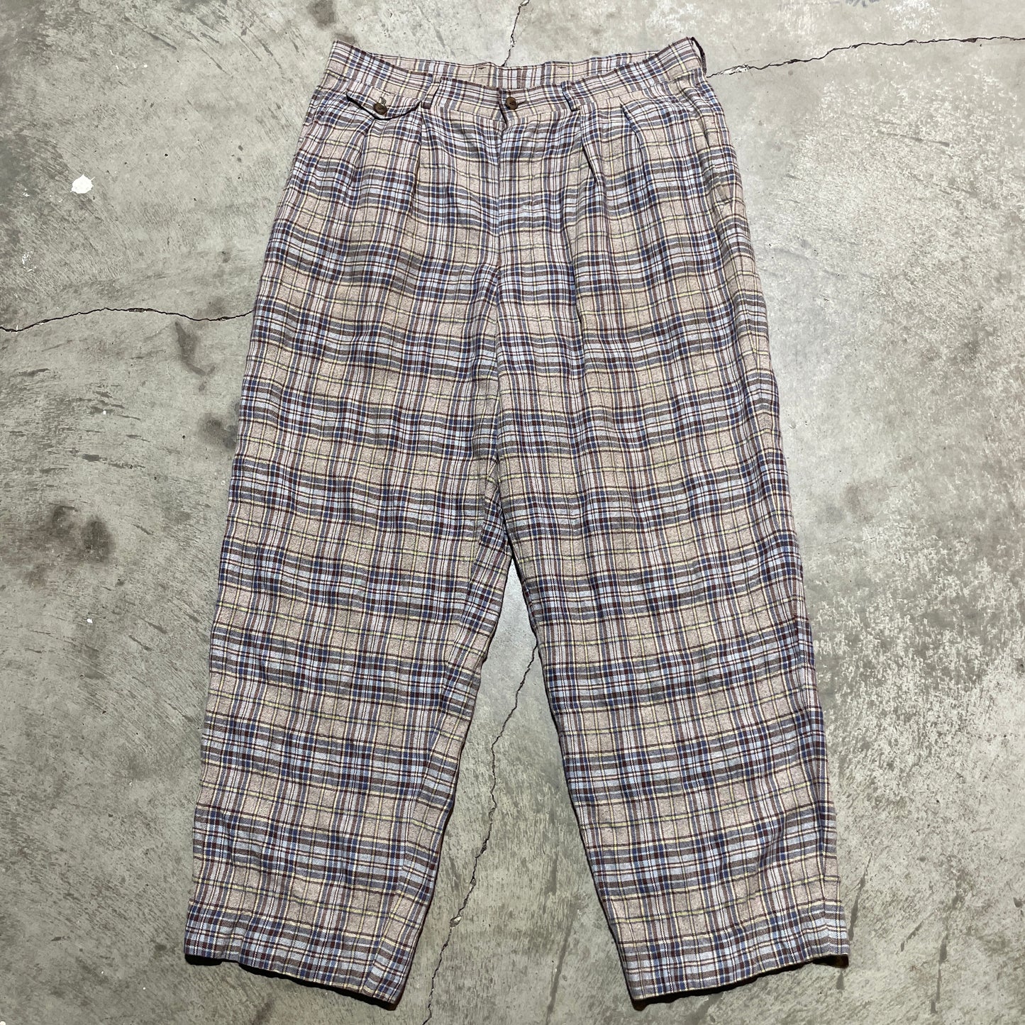 Kenzo Baggy Plaid Pants