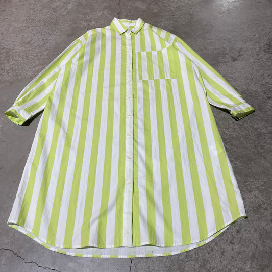 Sunnei Long Green Stripe Button Up