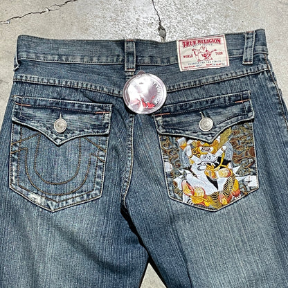 True Religion Embroidered Pocket Denim